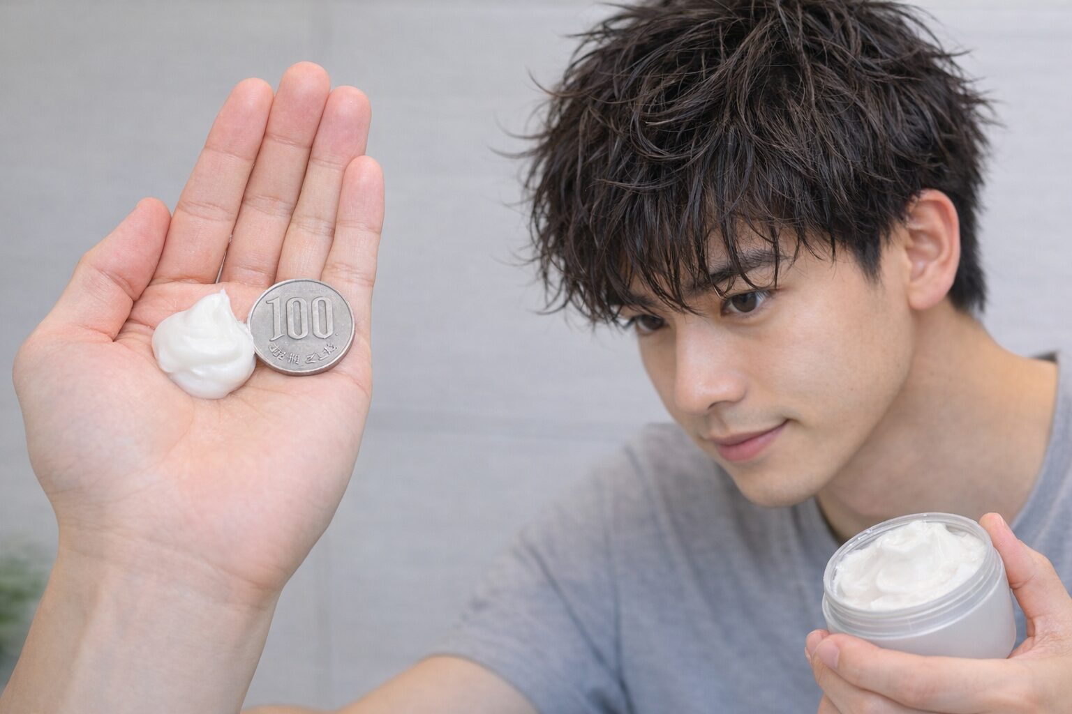 パーマ ワックス 量 100円玉 メンズ セット 目安